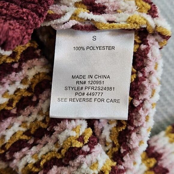 Pink Rose Women's Size Large Brown Striped V Neck Cropped Pullover Sweater NWT - Picture 12 of 13